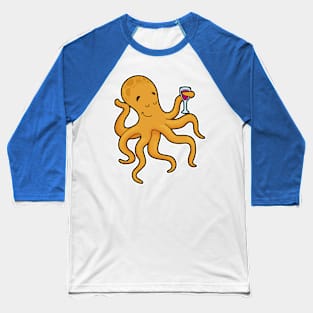 Octopus with Glass of Juice Baseball T-Shirt